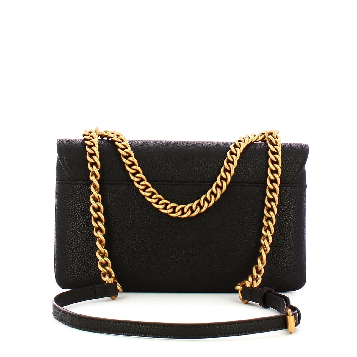 Pinko Tracollina Love One Soft Mini Nero Antique Gold - 3