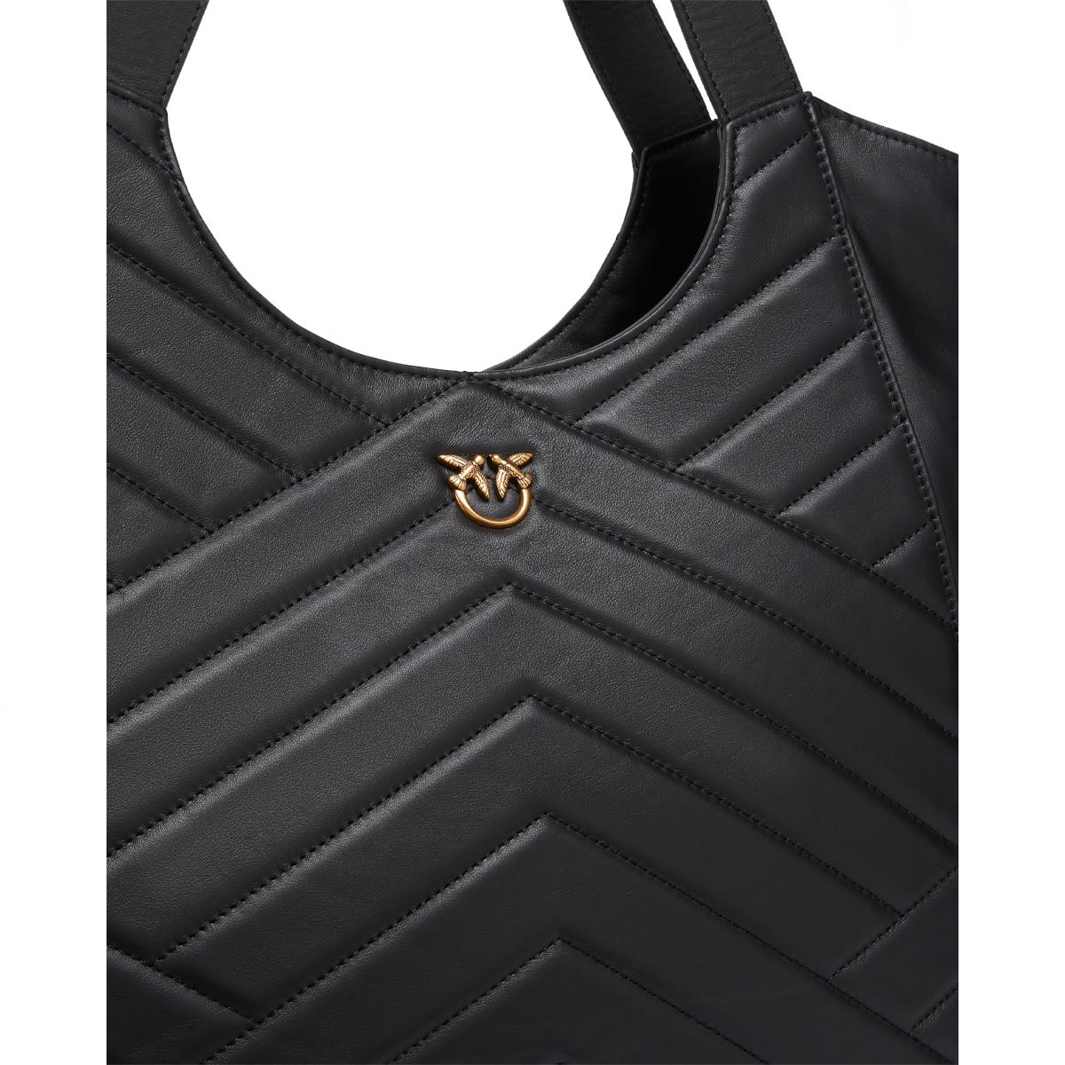 Pinko Tote Bag Puzzle Nero Antique Gold - 4