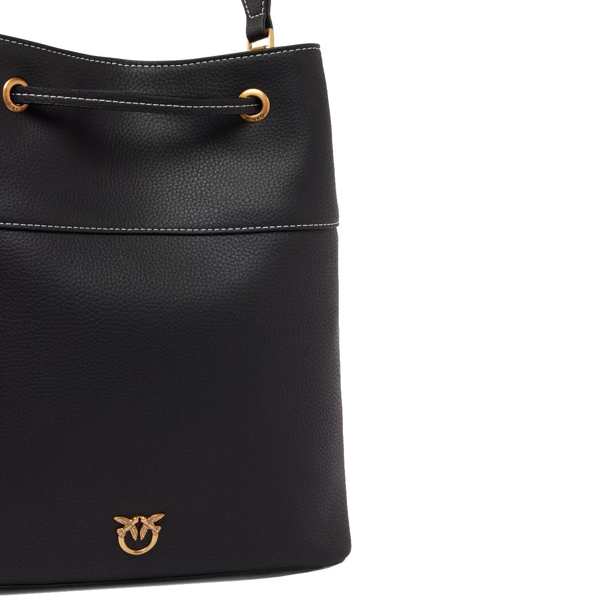 Pinko Borsa Secchiello Classic Nero Antique Gold - 4