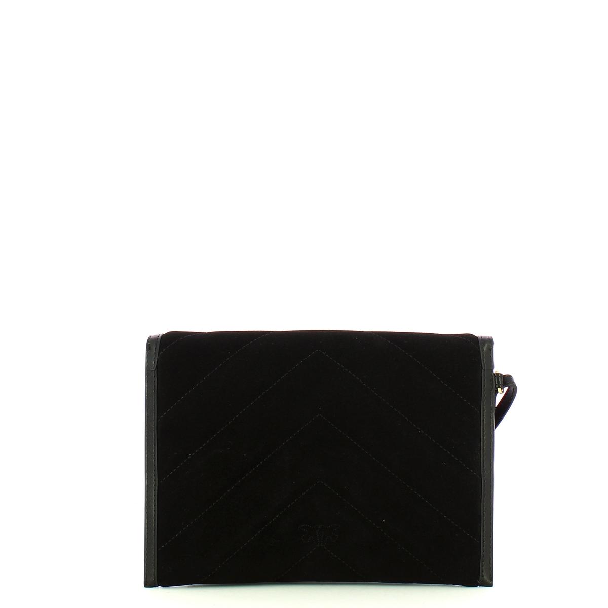 Pinko Pochette Flat Suede Nero Limousine Matt Gold - 3