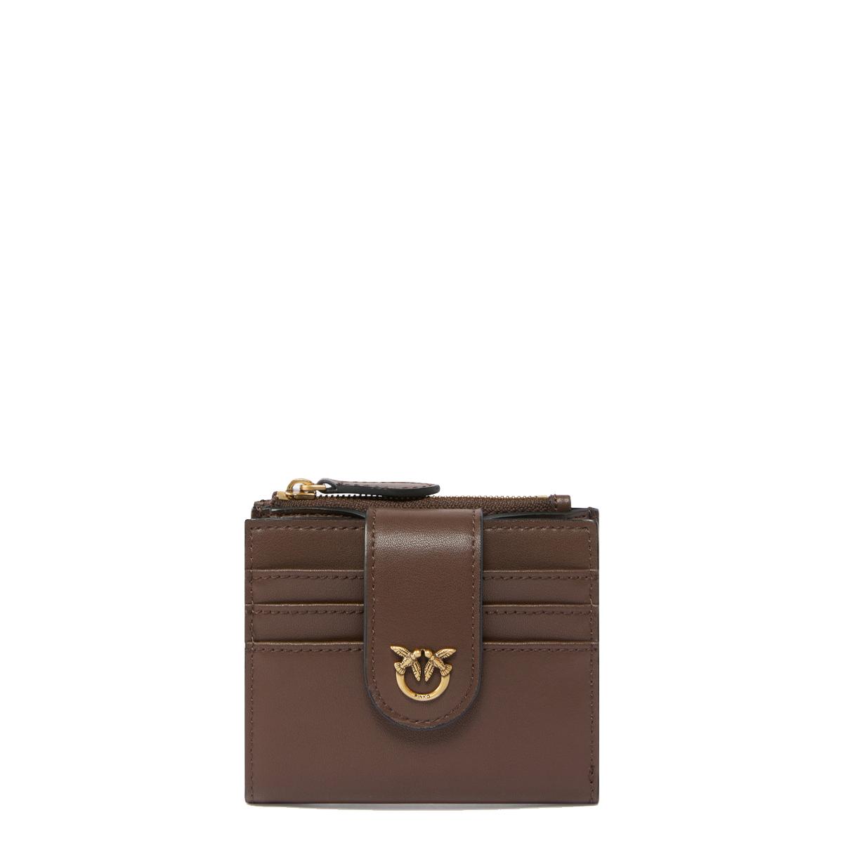 Pinko Portafoglio Piccolo Multi Purpose Marrone Castano Antique Gold - 1