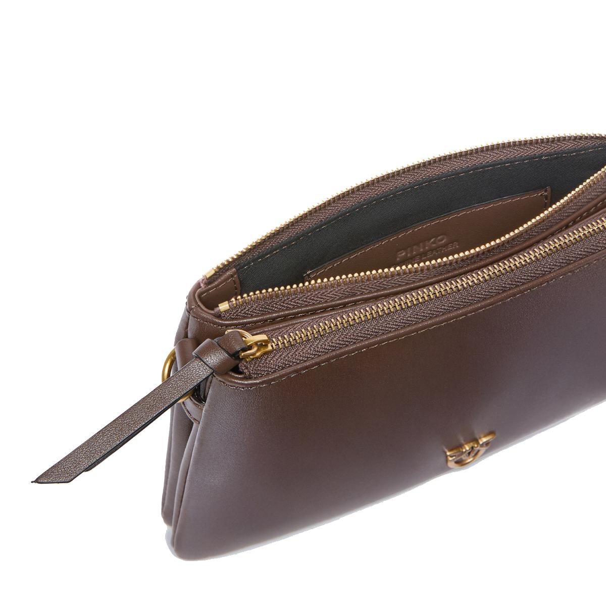 Pinko Tracollina Double Mini Marrone Castano Antique Gold - 4