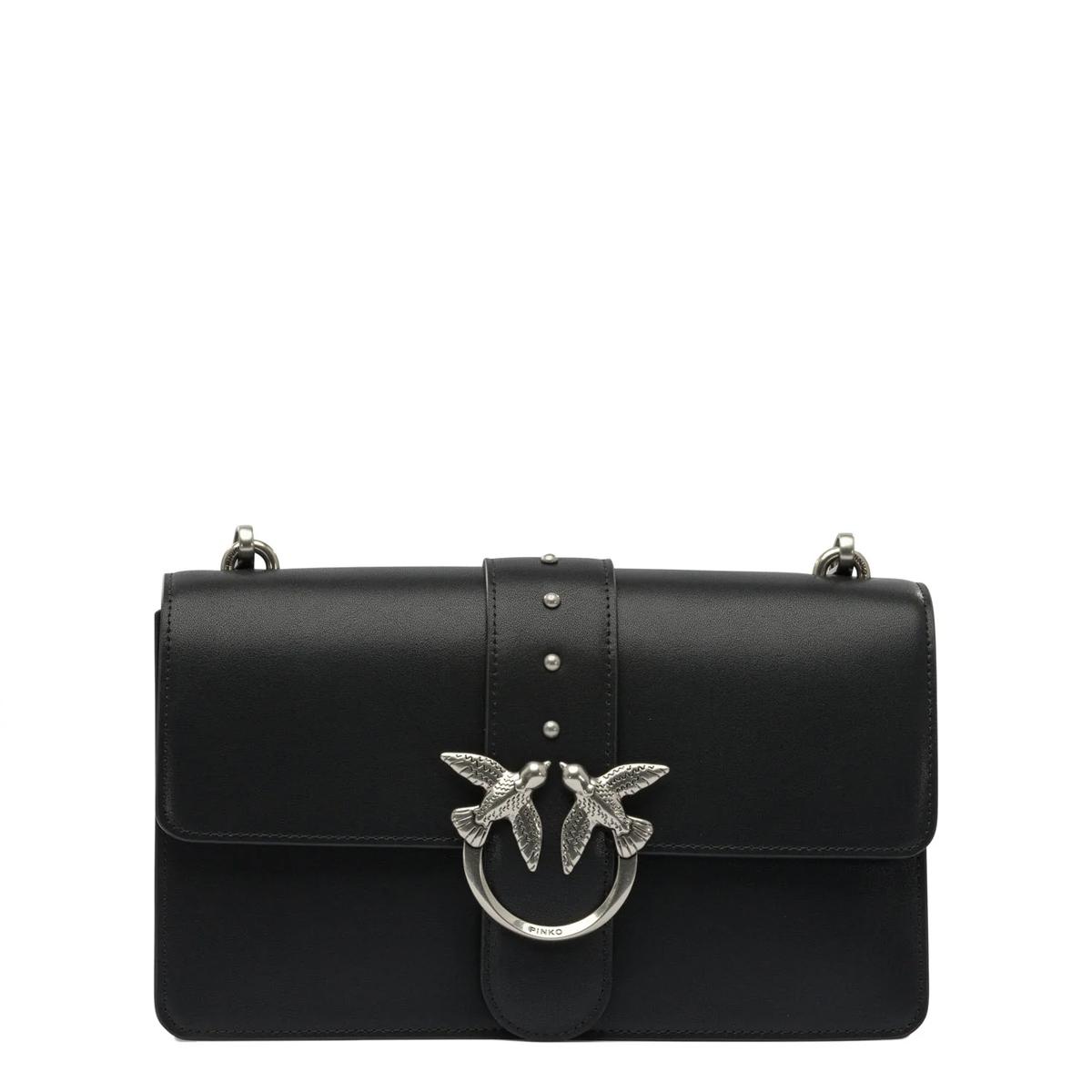 Pinko Tracolla Love One Classic Nero Old Silver - 1