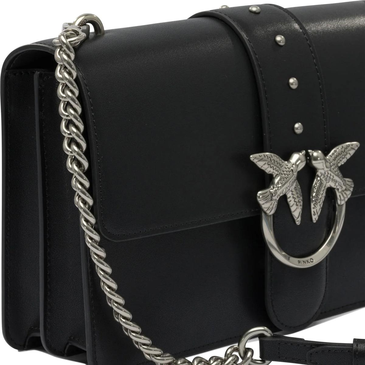 Pinko Tracolla Love One Classic Nero Old Silver - 4