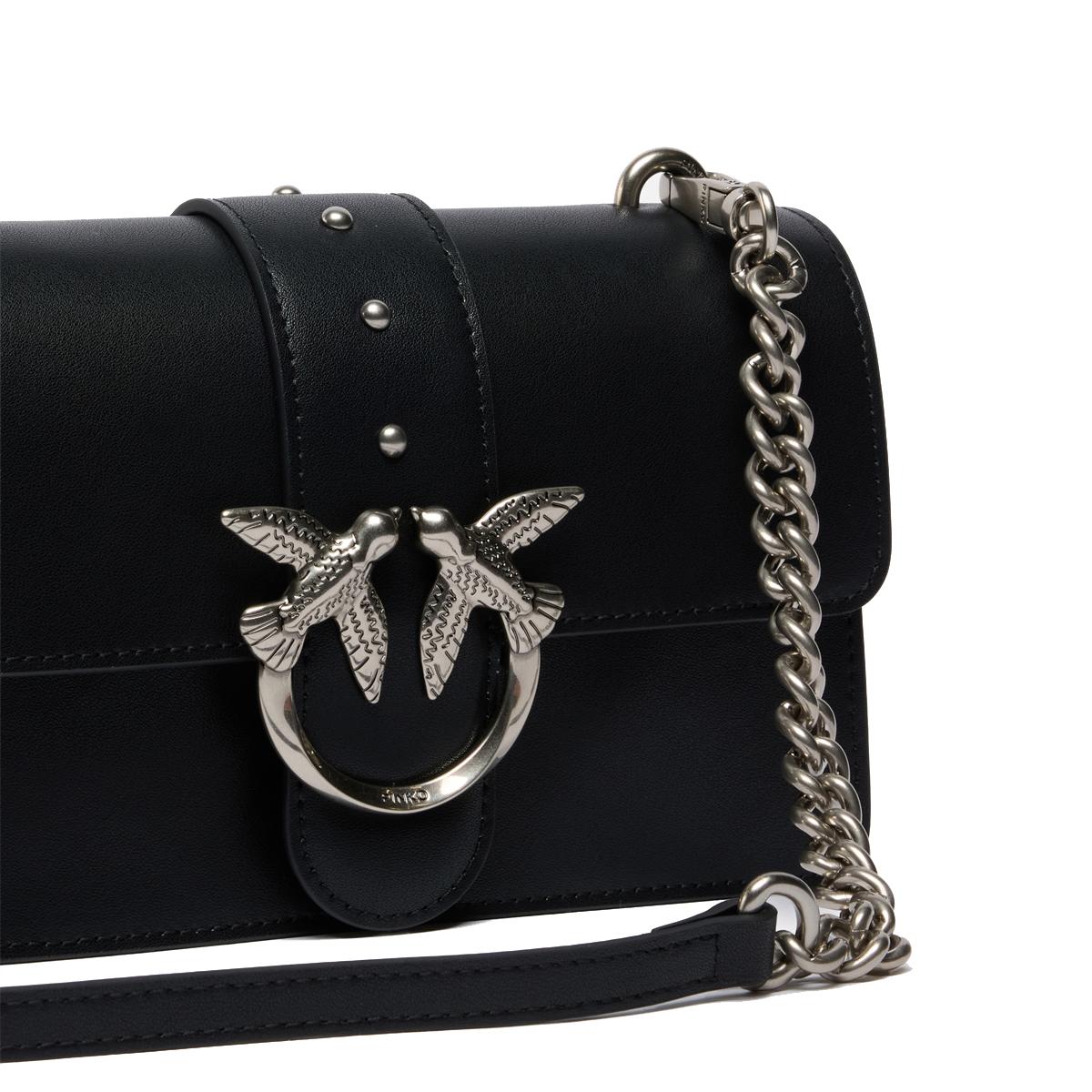 Pinko Mini Borsa a tracolla Love One Nero Old Silver - 3