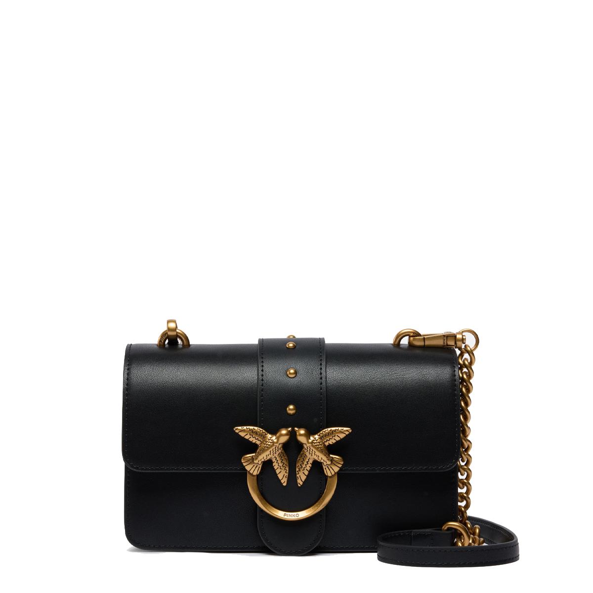 Pinko Mini Borsa a tracolla Love One Nero Antique Gold - 1