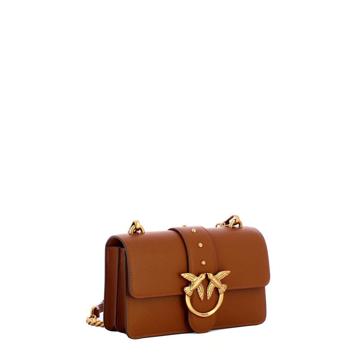 Pinko Mini Borsa a tracolla Love One Marrone Leone Antique Gold - 2