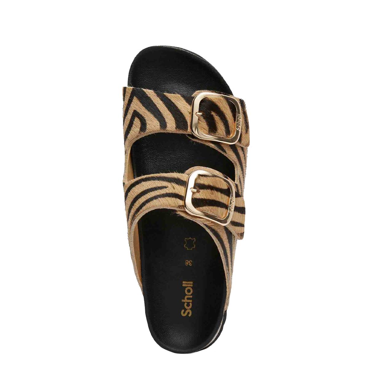 Scholl Sandali Noelle Zebra Beige Black - 3