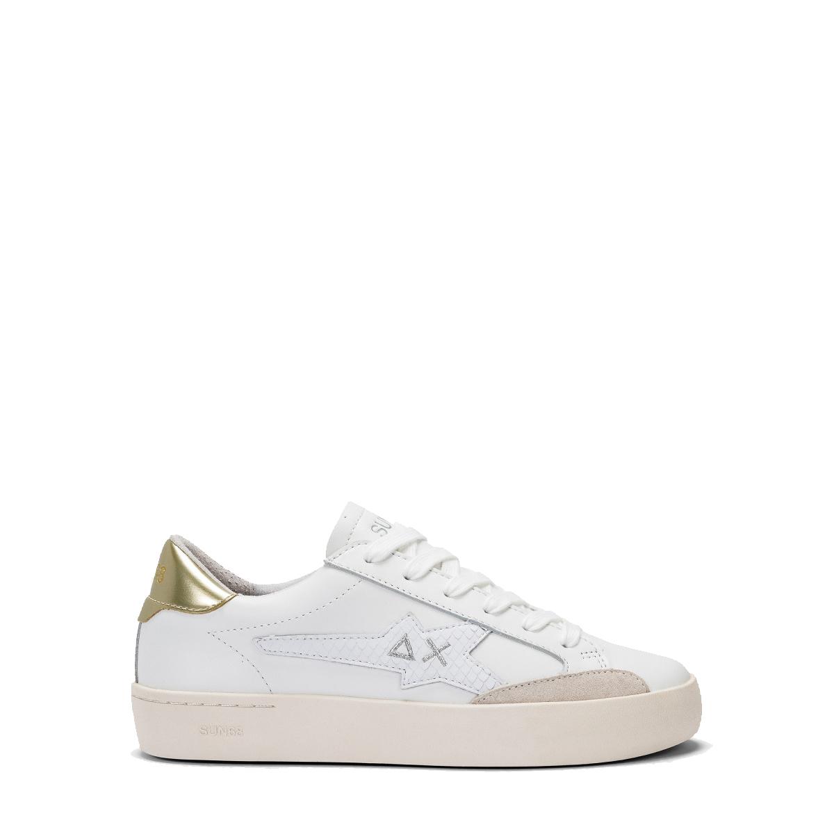 Sun68 Sneakers Katy Leather Bianco Oro - 1