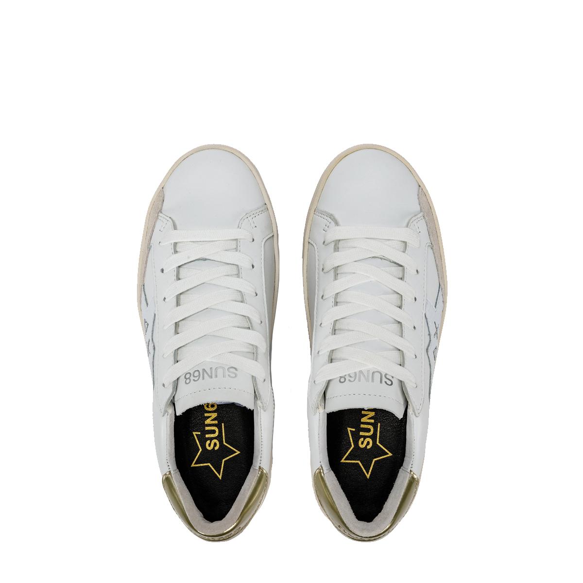 Sun68 Sneakers Katy Leather Bianco Oro - 4