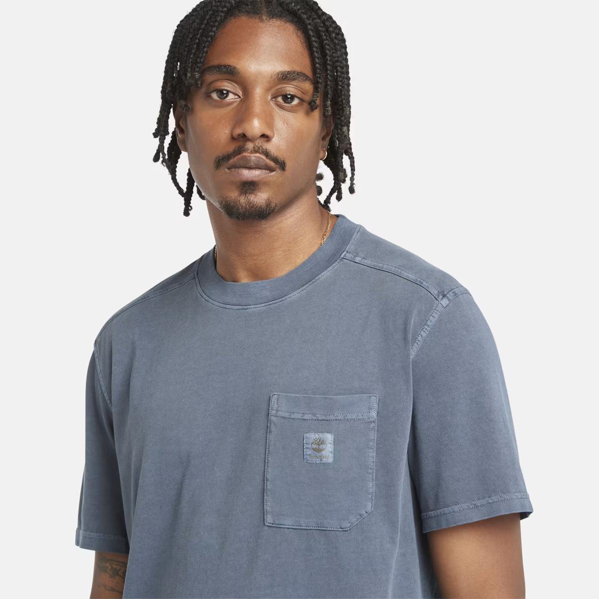 Timberland T-Shirt Merrymack River Chest Pocket Dark Sapphire - 4