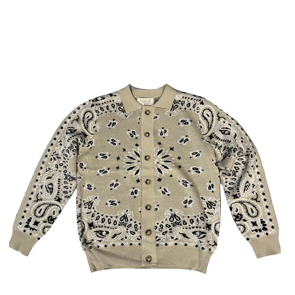 Tooco Maglione Polo Bandan Sand Cream Black - 1