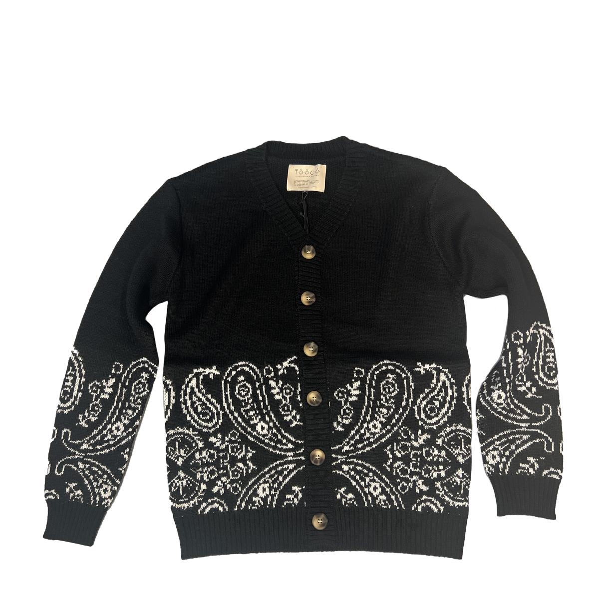 Tooco Cardigan Halfdana Black Cream - 1