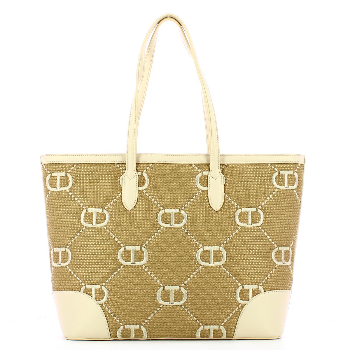 Twin Set Shopper Palermo con ricamo Oval T Neve - 3