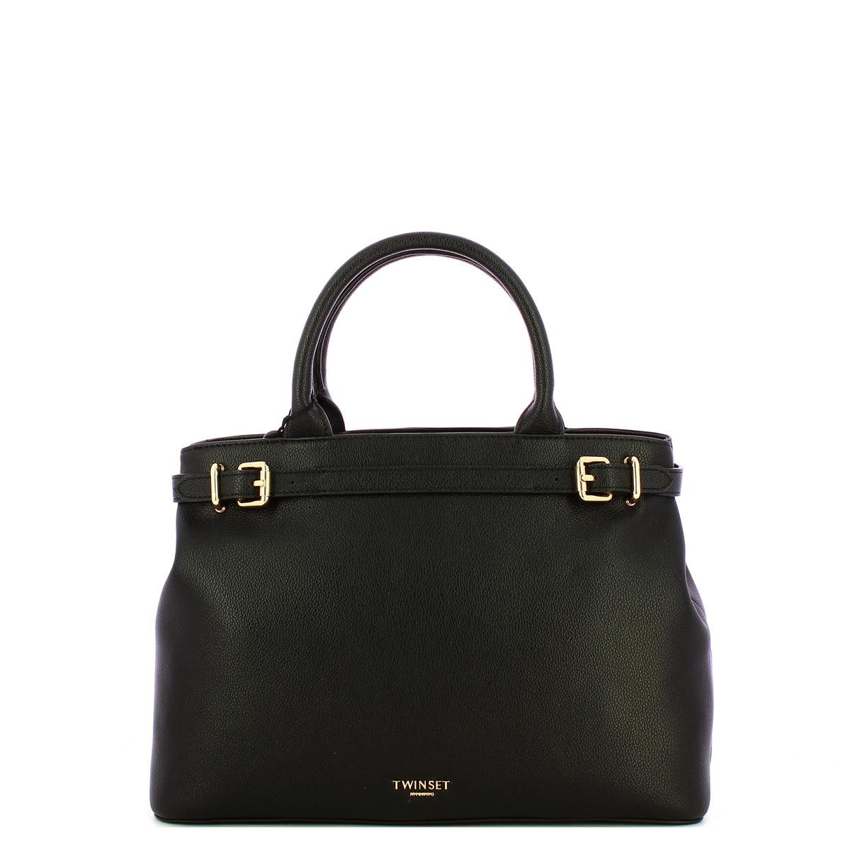 Twinset Tote Grande Double Buckle Nero - 1