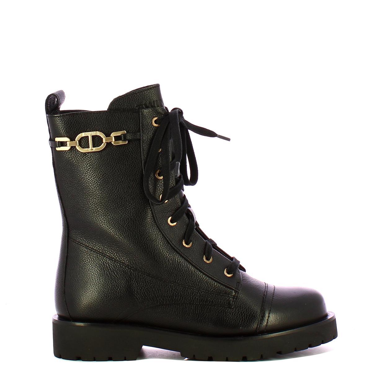 Twinset Stivaletto Anfibio in pelle Nero - 1