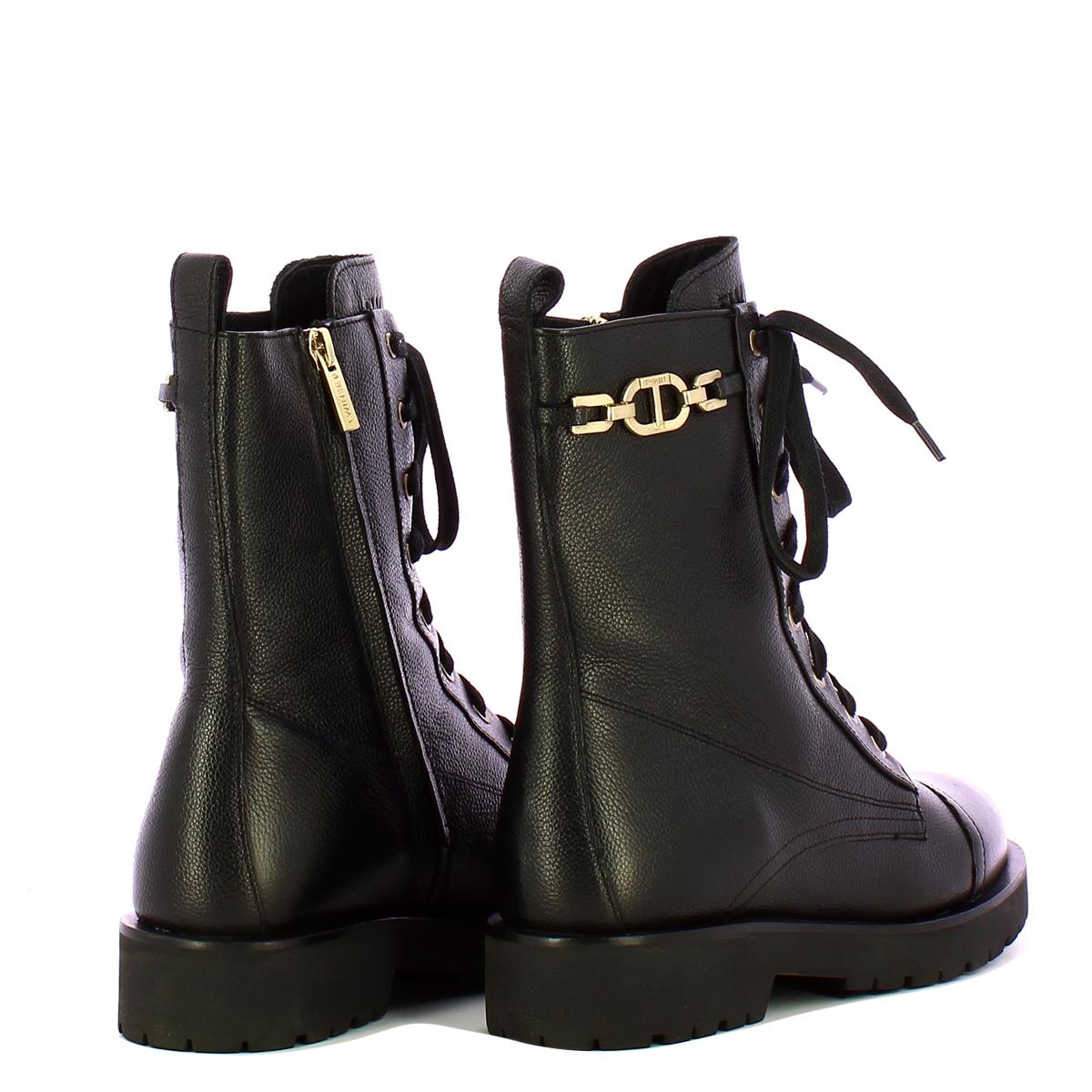 Twinset Stivaletto Anfibio in pelle Nero - 3