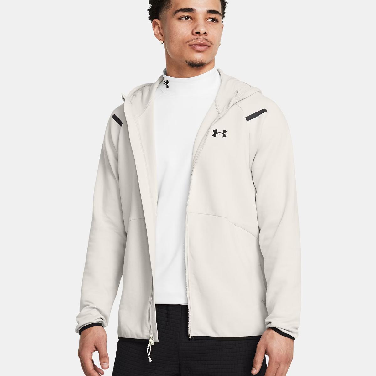 UNDE Felpa UA Unstoppable Fleece Full Zip Summit White - 2
