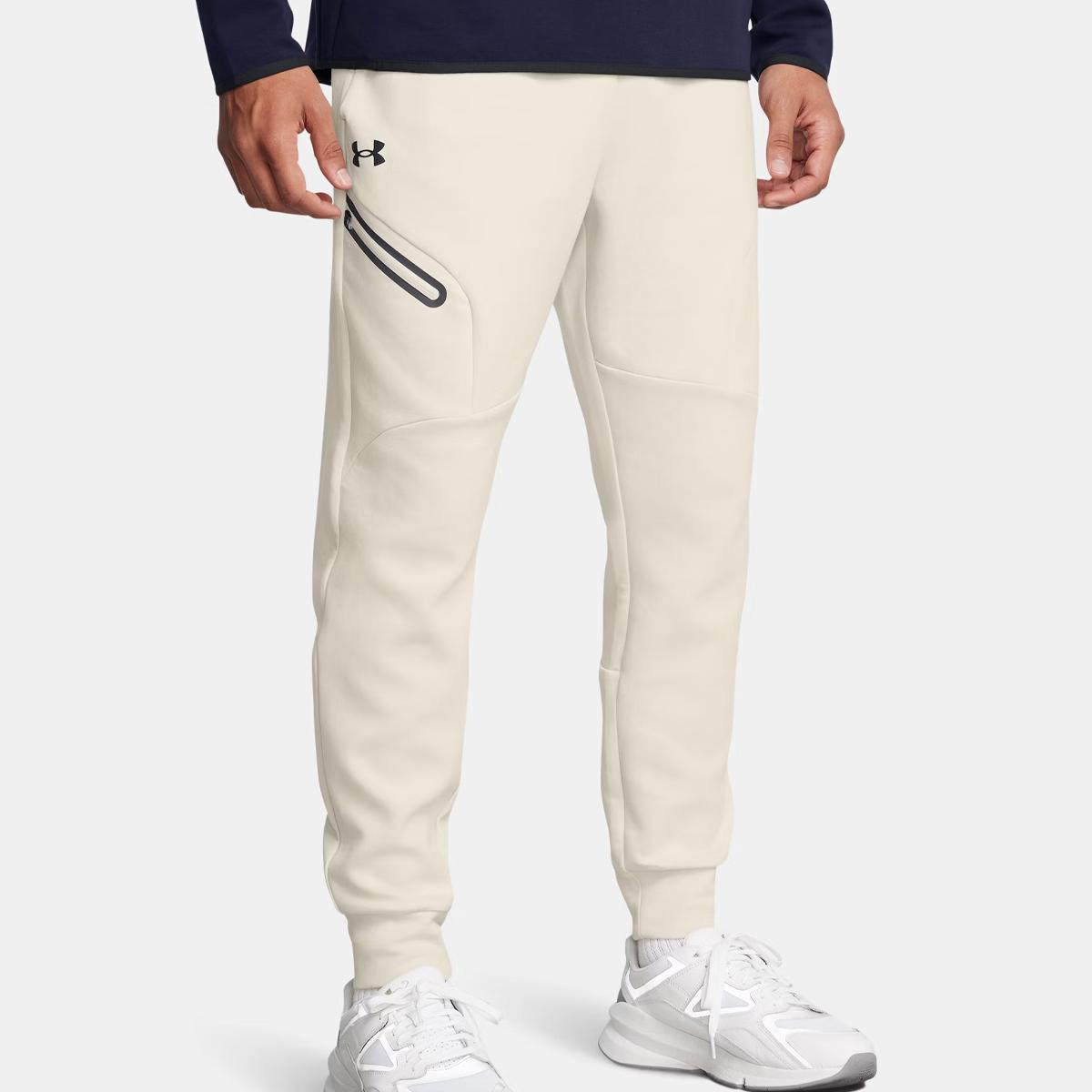 UNDE Pantaloni UA Unstoppable Fleece Summit White - 2