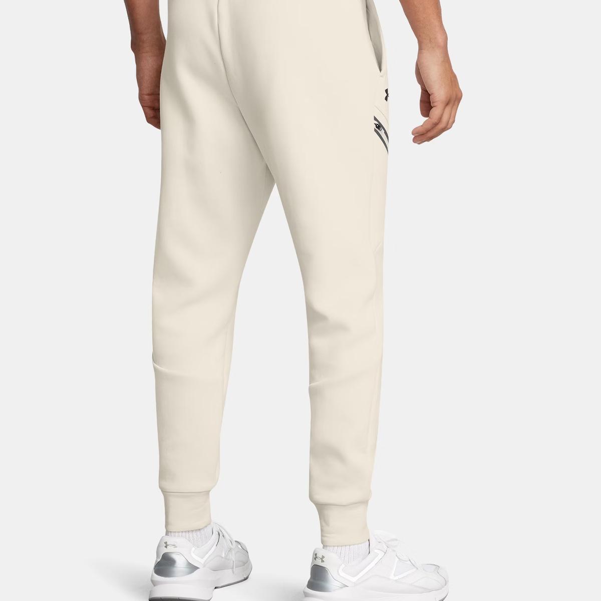 UNDE Pantaloni UA Unstoppable Fleece Summit White - 3