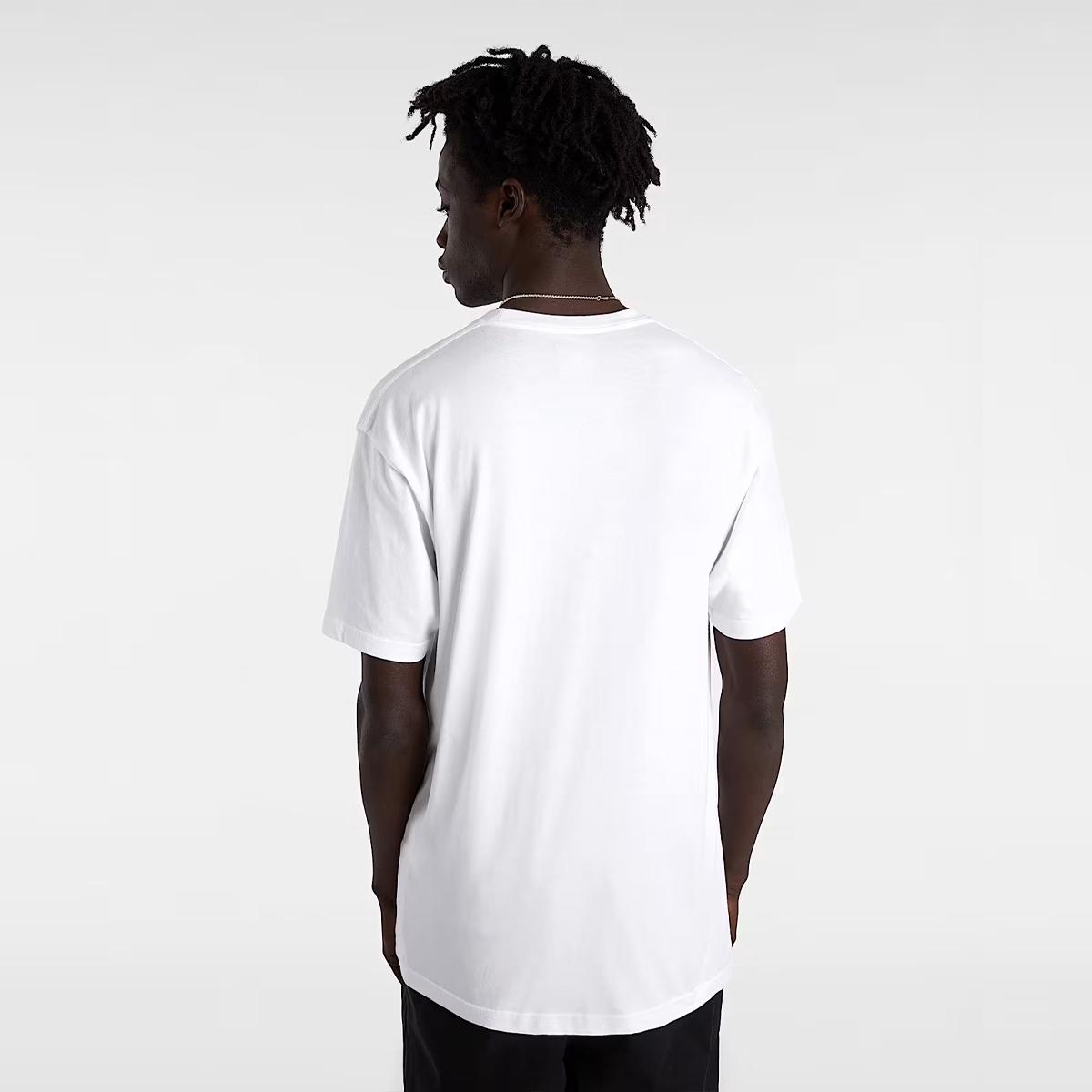 VANS T-Shirt Left Chest Logo White Black - 4