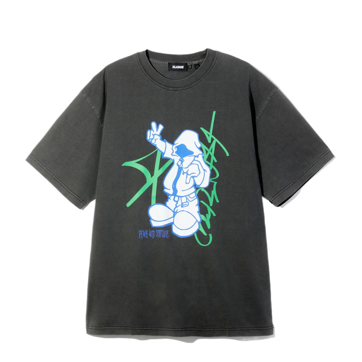 XLARGE T-Shirt Pigment Dyed Peace and Forune Black - 1
