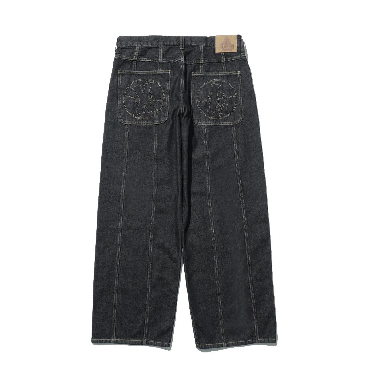 XLARGE Pantaloni in denim con ricami Black - 2