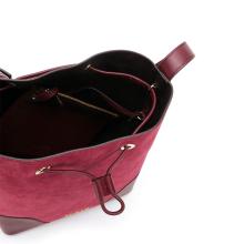 Secchiello Cary Medium in suede - MAROON/OXBLD