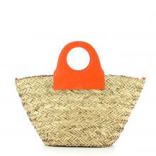 Straw basket handbag Ariel - ORANGE
