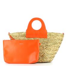 Straw basket handbag Ariel - ORANGE