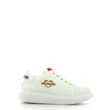 Sneakers Running in pelle Gold Metal Logo Bianco - 1