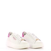 Sneakers platform in pelle Bianco Ottico Bright Rose