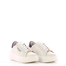 Sneakers platform in pelle Bianco Ottico Nero