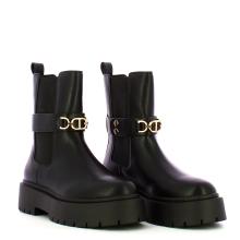 Stivaletto Chelsea con catena Oval T Nero