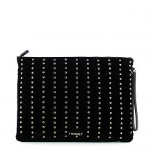 Velvet pochette with rhinestones - 1