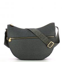 Borbonese Borsa Luna Middle in Nylon Riciclato con taschino - 1