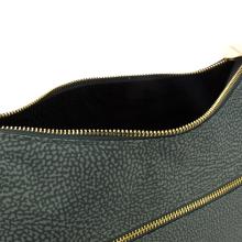 Borbonese Borsa Luna Middle in Nylon Riciclato con taschino - 4