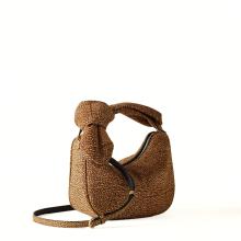 Borbonese Borsa Luna Bag Petite in Suede OP Naturale - 2