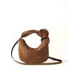 Borbonese Borsa Luna Bag Petite in Suede OP Naturale - 3