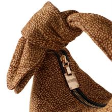 Borbonese Borsa Luna Bag Petite in Suede OP Naturale - 4