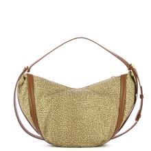 Borbonese Hobo Bag New Orbit Medium Beige Marrone - 3