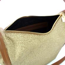 Borbonese Hobo Bag New Orbit Medium Beige Marrone - 4