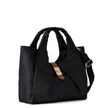 Borbonese Borsa a mano Cortina Medium in Nylon Nero OP Naturale - 2