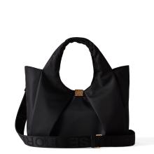 Borbonese Borsa a mano Cortina Medium in Nylon Nero OP Naturale - 3
