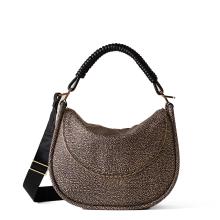 Borbonese Hobo Bag Horseback Medium OP Naturale Nero - 1