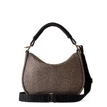 Borbonese Hobo Bag Horseback Medium OP Naturale Nero - 3