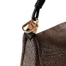 Borbonese Hobo Bag Horseback Medium OP Naturale Nero - 4