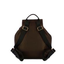 Borbonese Zaino Medium in Nylon Riciclato Testa Moro Nero - 3