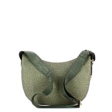 Borbonese Borsa Luna Bag Small con taschino in Nylon Riciclato Clay Grey - 3