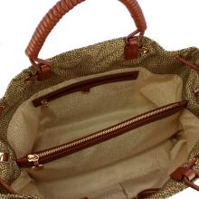 Borbonese Tote Horseback Large Beige Cuoio - 5